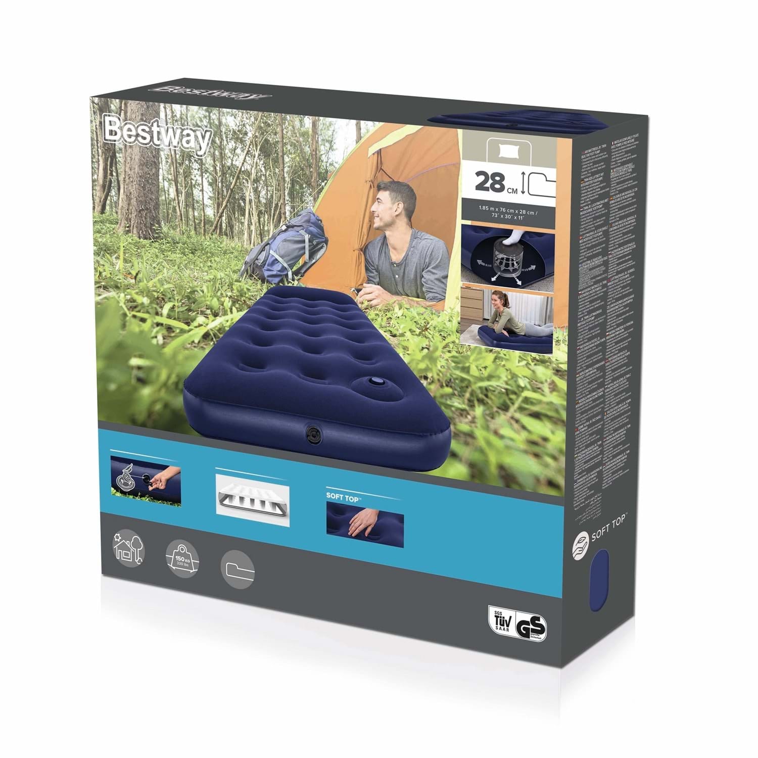 Bestway Tek Kişilik Ayak Pompalı Şişme Yatak 67223 185cm x 76cm x 28cm 3 Bestway şişme yatak 67223